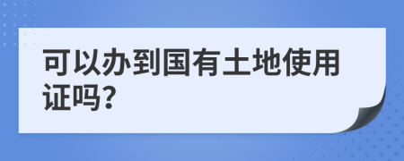 可以办到国有土地使用证吗？