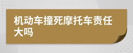 机动车撞死摩托车责任大吗