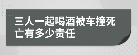 三人一起喝酒被车撞死亡有多少责任