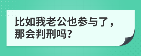 比如我老公也参与了，那会判刑吗？