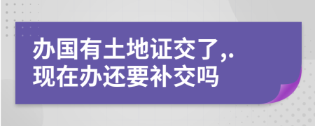 办国有土地证交了,.现在办还要补交吗