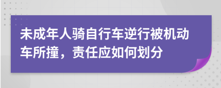 未成年人骑自行车逆行被机动车所撞，责任应如何划分