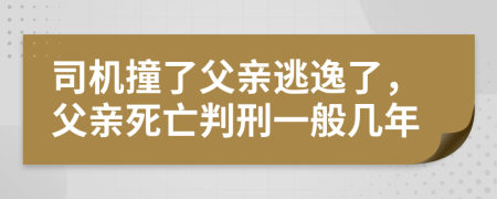 司机撞了父亲逃逸了，父亲死亡判刑一般几年