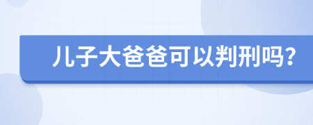 儿子大爸爸可以判刑吗？