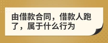 由借款合同，借款人跑了，属于什么行为