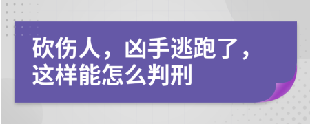 砍伤人，凶手逃跑了，这样能怎么判刑