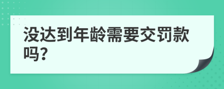 没达到年龄需要交罚款吗？