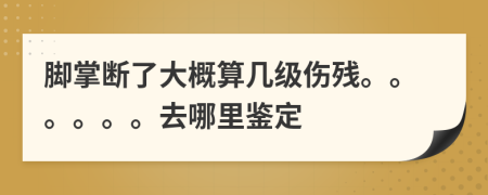 脚掌断了大概算几级伤残。。。。。。去哪里鉴定