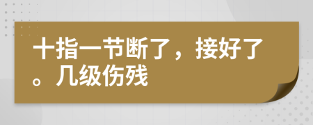 十指一节断了，接好了。几级伤残