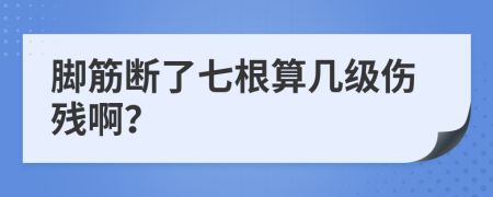 脚筋断了七根算几级伤残啊？