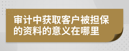 审计中获取客户被担保的资料的意义在哪里