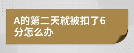 A的第二天就被扣了6分怎么办