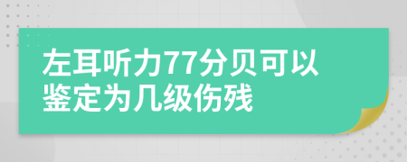 左耳听力77分贝可以鉴定为几级伤残