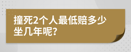 撞死2个人最低赔多少坐几年呢？