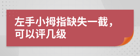 左手小拇指缺失一截，可以评几级