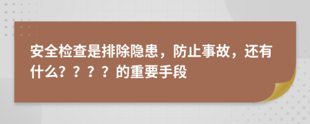 安全检查是排除隐患，防止事故，还有什么？？？？的重要手段