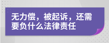 无力偿，被起诉，还需要负什么法律责任