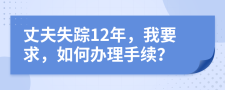 丈夫失踪12年，我要求，如何办理手续？