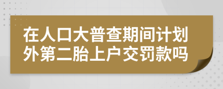 在人口大普查期间计划外第二胎上户交罚款吗