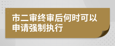 市二审终审后何时可以申请强制执行