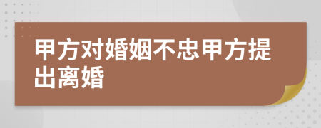 甲方对婚姻不忠甲方提出离婚