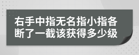 右手中指无名指小指各断了一截该获得多少级