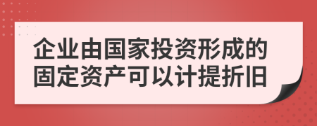 企业由国家投资形成的固定资产可以计提折旧