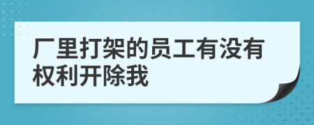 厂里打架的员工有没有权利开除我