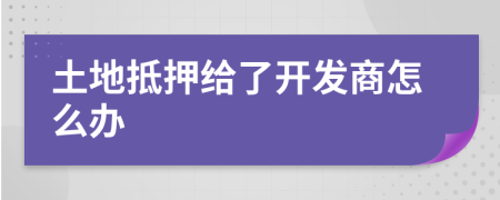 土地抵押给了开发商怎么办