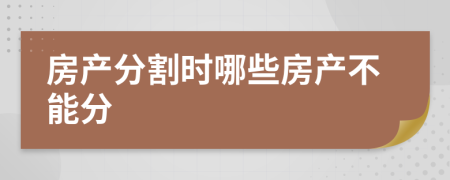 房产分割时哪些房产不能分