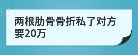 两根肋骨骨折私了对方要20万