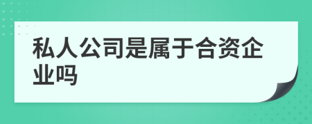 私人公司是属于合资企业吗