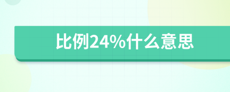 比例24%什么意思