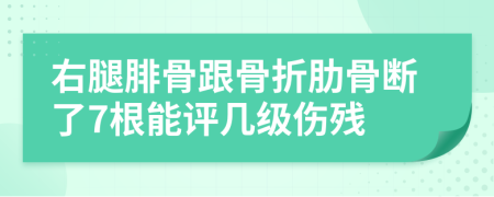 右腿腓骨跟骨折肋骨断了7根能评几级伤残