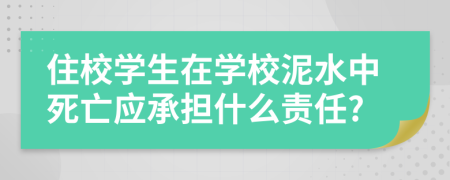 住校学生在学校泥水中死亡应承担什么责任?