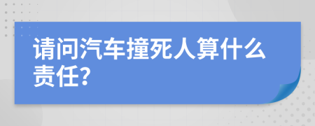 请问汽车撞死人算什么责任？