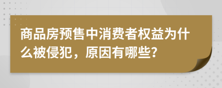 商品房预售中消费者权益为什么被侵犯，原因有哪些？