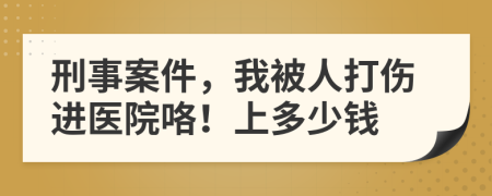 刑事案件，我被人打伤进医院咯！上多少钱