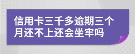 信用卡三千多逾期三个月还不上还会坐牢吗