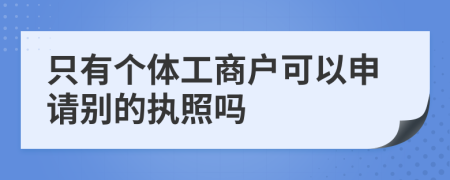 只有个体工商户可以申请别的执照吗