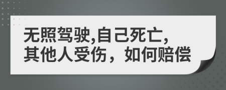 无照驾驶,自己死亡,其他人受伤，如何赔偿