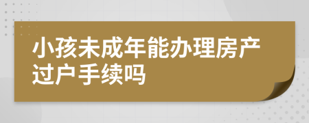 小孩未成年能办理房产过户手续吗