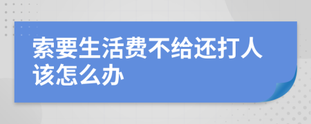 索要生活费不给还打人该怎么办