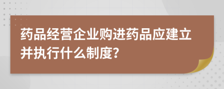 药品经营企业购进药品应建立并执行什么制度？