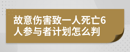 故意伤害致一人死亡6人参与者计划怎么判