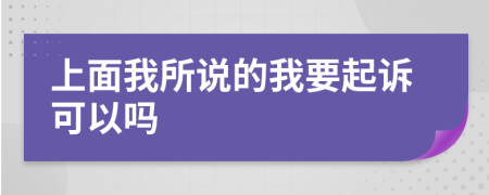 上面我所说的我要起诉可以吗