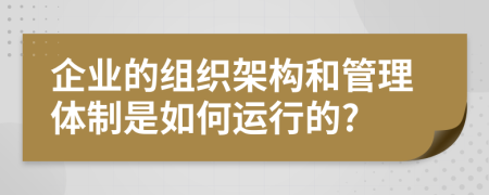 企业的组织架构和管理体制是如何运行的?