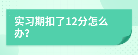 实习期扣了12分怎么办？