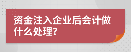 资金注入企业后会计做什么处理？