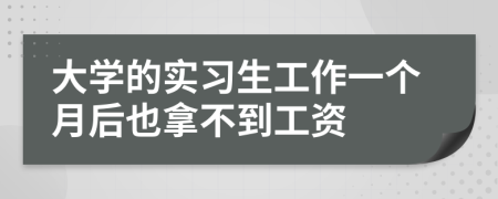 大学的实习生工作一个月后也拿不到工资